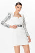 Sequin Sleeve White Dress